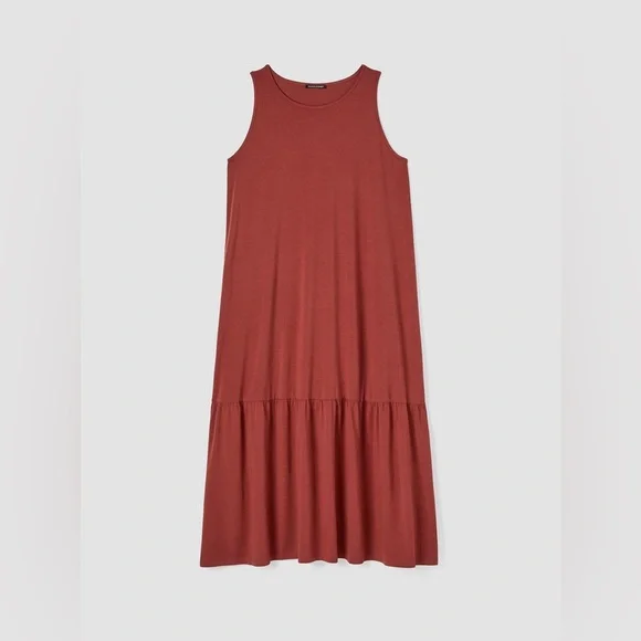 eileen fisher fine jersey tiered dress Fine Jersey Tiered Dress